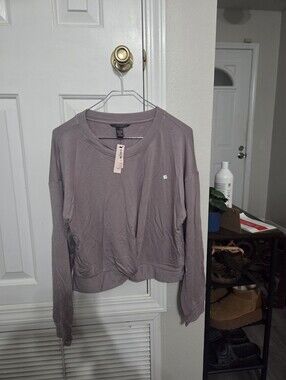 Victorias Secret Long-Sleeve Twist Front Top in Dusty Mauve